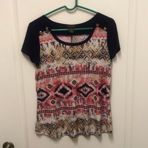 Cute Short Sleeve Top Size S
